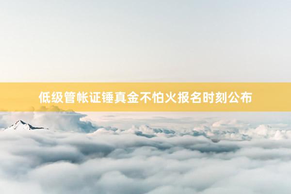 低级管帐证锤真金不怕火报名时刻公布