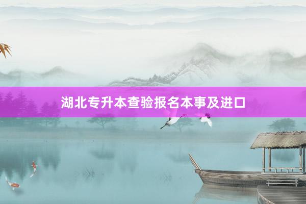 湖北专升本查验报名本事及进口