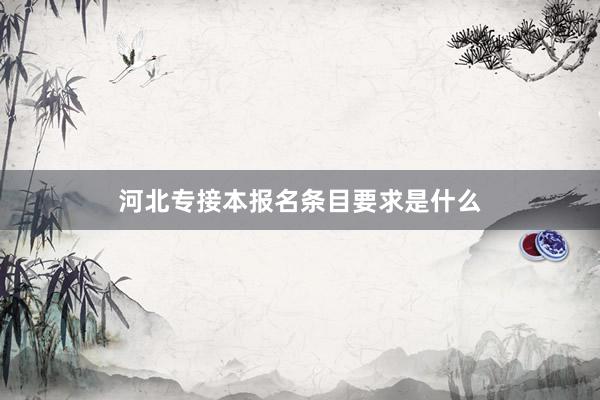 河北专接本报名条目要求是什么